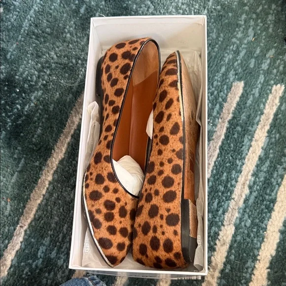 Givenchy Leopard Print Pointed Toe Flats in Tan and Brown - Picture 7 of 8